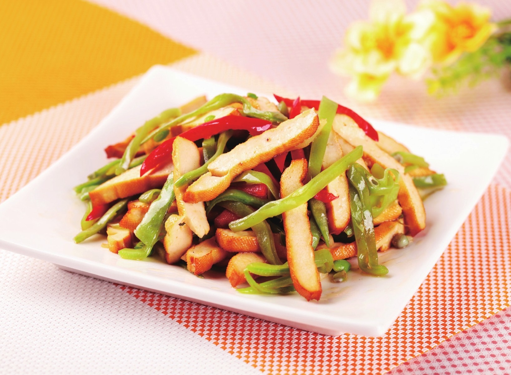 扁豆丝炒豆腐干-锦囊菜谱