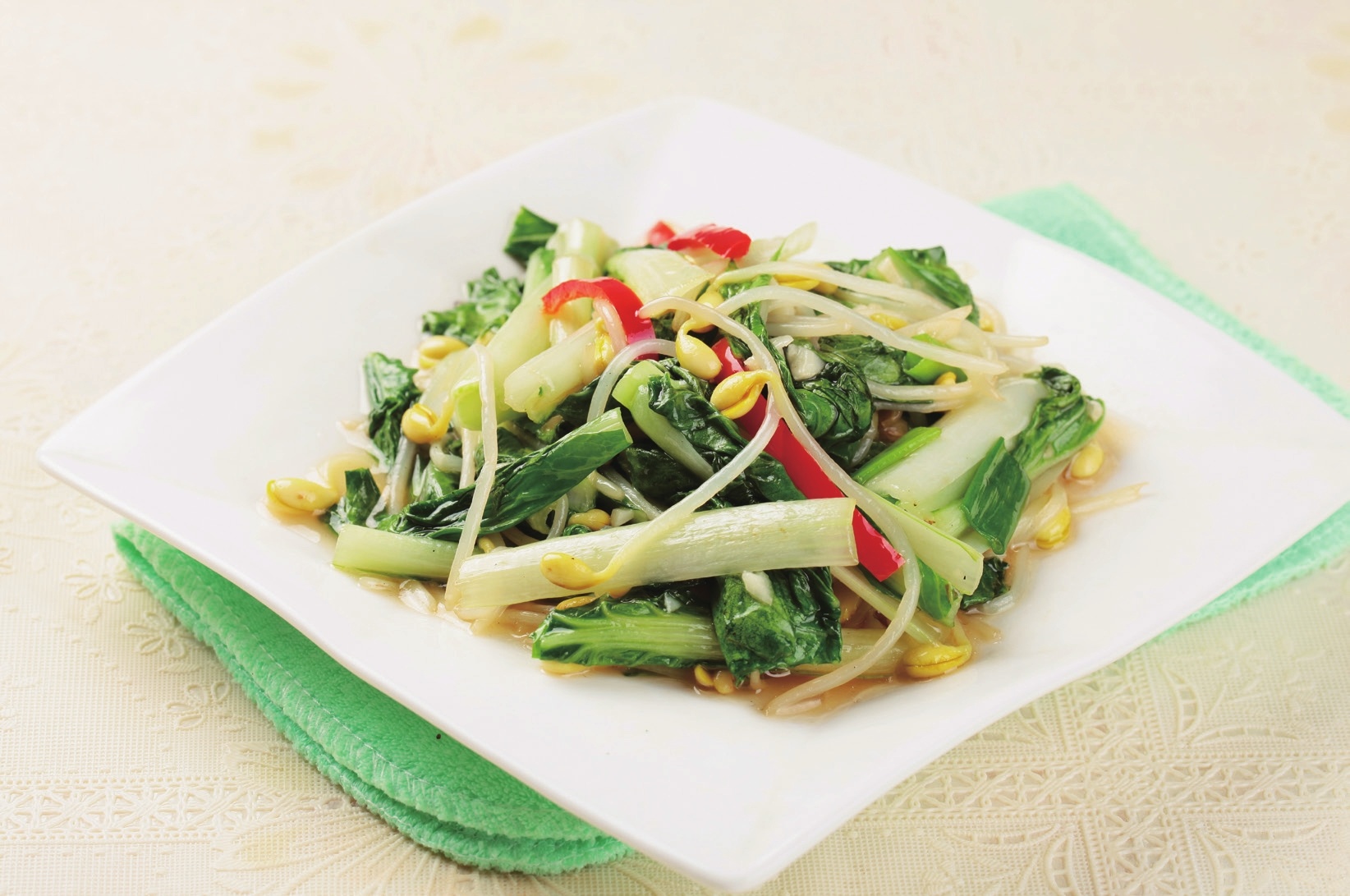 小白菜炒黄豆芽怎么做-小白菜炒黄豆芽的做法