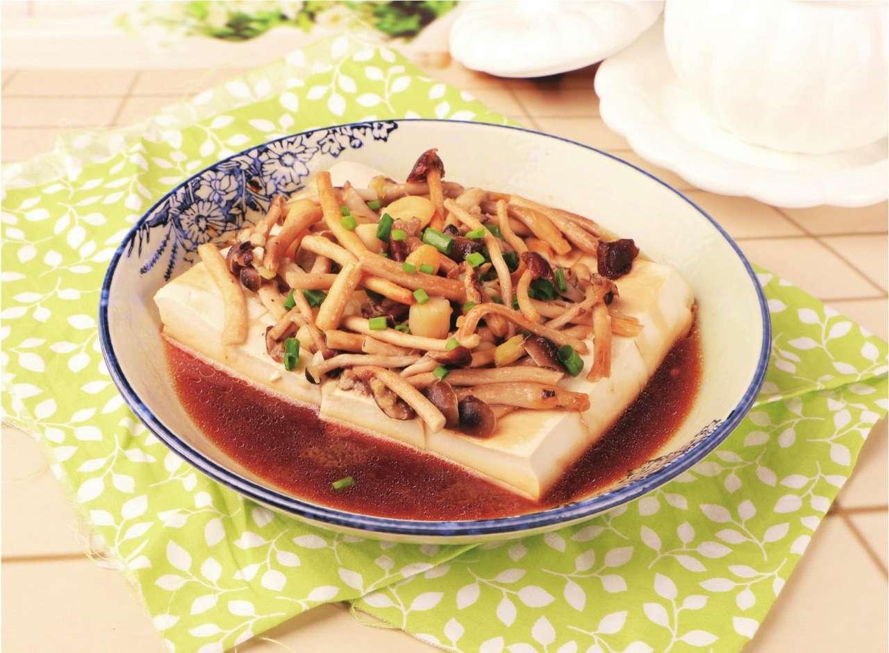 图片[1]-干贝茶树菇蒸豆腐-锦囊菜谱