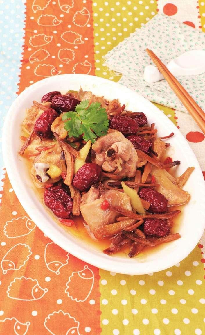 图片[1]-红枣黄花菜蒸鸡-锦囊菜谱